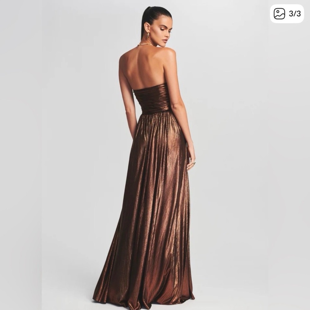 Retrofete Elegant Brown Evening Gown - Picture 3 of 3